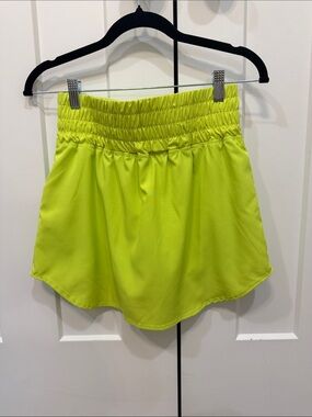 Women’s Neon Yellow Elastic Waist Skort